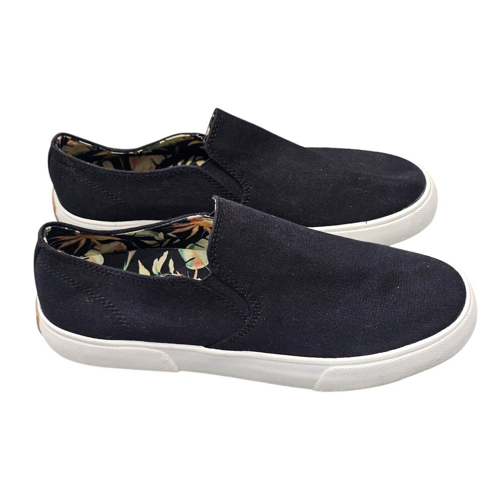Vionic Groove Womens 7.5 US Black Slip On Sneakers Casual Canvas Comfort Shoes